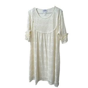 Back in the Saddle Cream Dainty Lace Dress